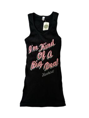 VINTAGE NWT Y2K American Apparel Hooters Tank Top Deadstock Ribbed KOP-One Size